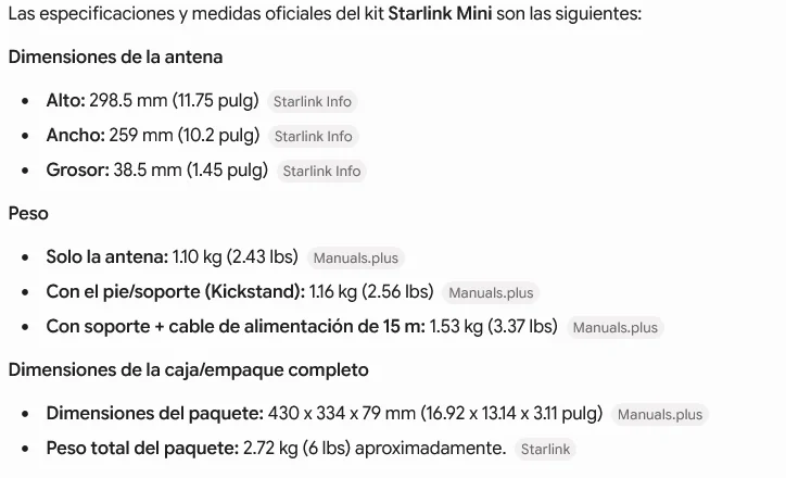 Medidas y Peso Starlink Mini.webp